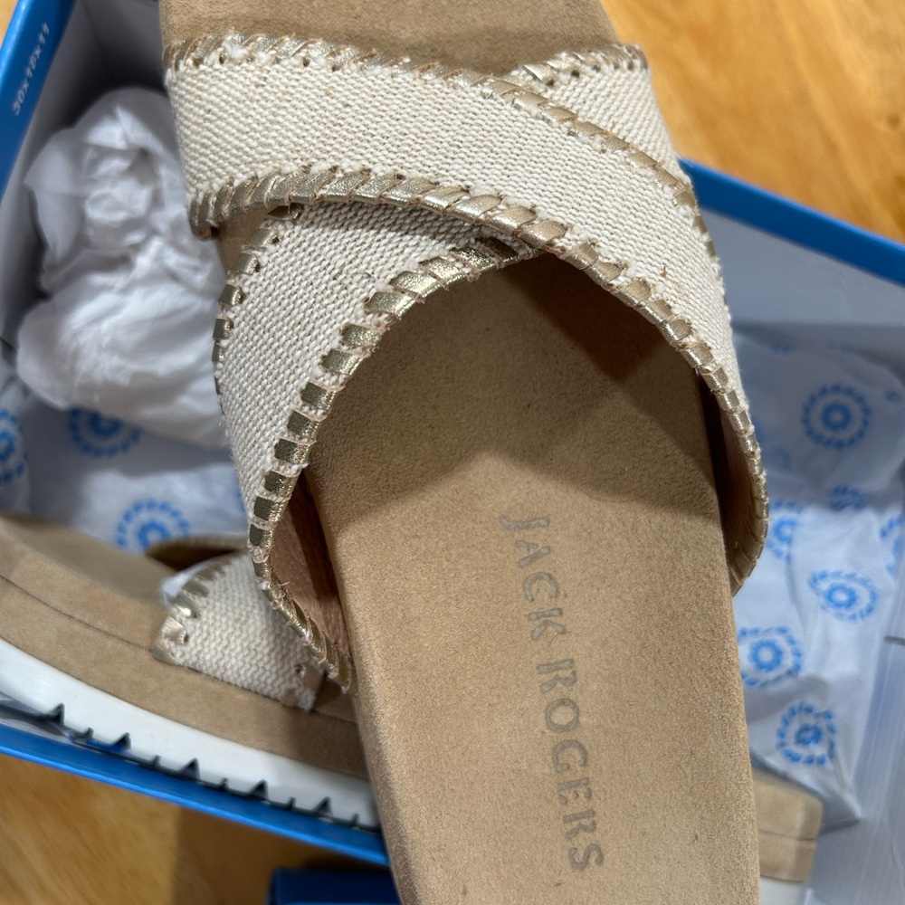 Jack Rogers Women's Tan Sandals Lexi Criss Cross